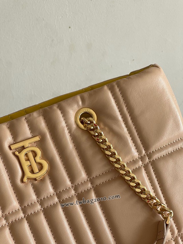 Burberry專門店新款羔羊皮絎縫購物袋 巴寶莉鏈條雙肩帶肩背女包 yxb1383